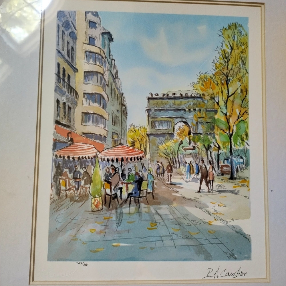 Paris Avenue des Champs-Élysées Watercolor Print Pierre Eugene Cambier
